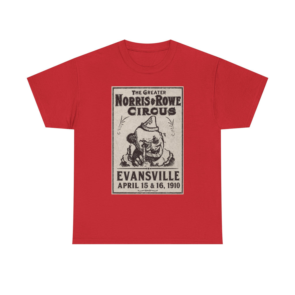 Vintage Circus T‑Shirt — The Greater Norris & Rowe Circus Evansville 1910 Poster Tee