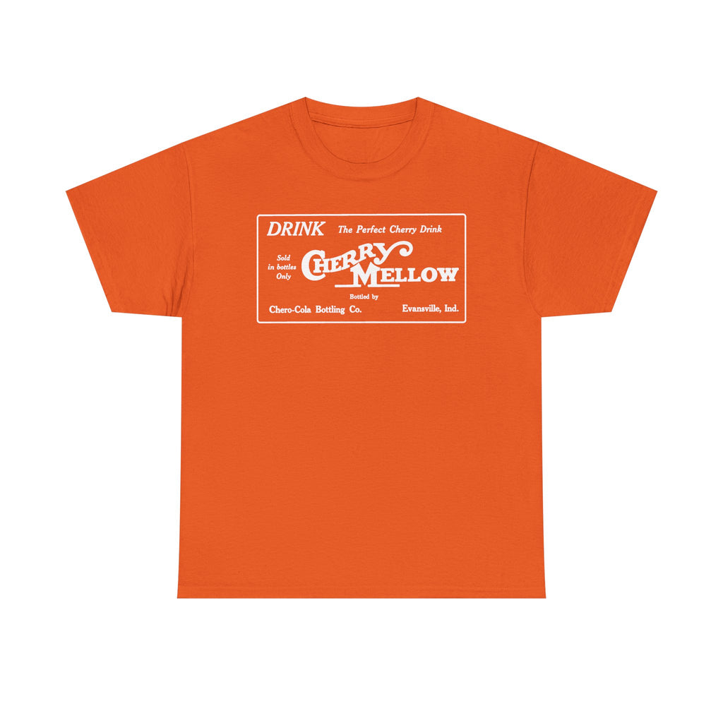 1922 Cherry Mellow Retro Beverage Logo Tee Evansville