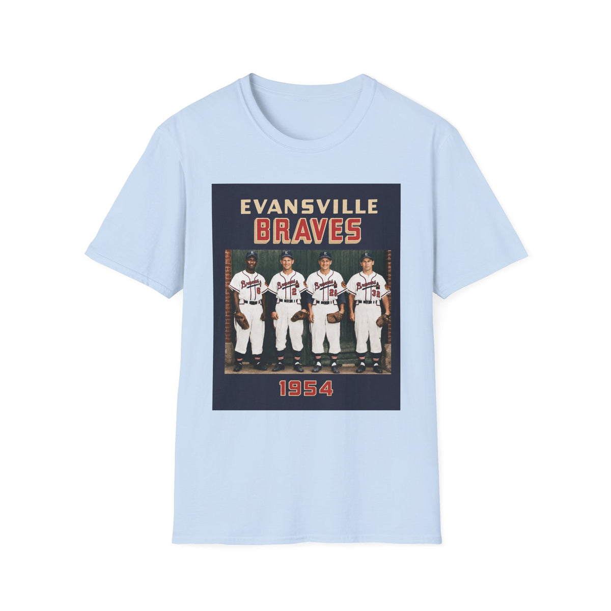Evansville Braves Vintage Baseball T-Shirt — 1954 Team Photo