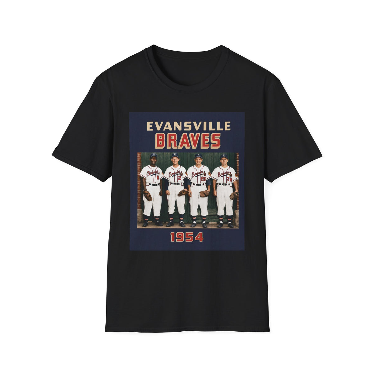 Evansville Braves Vintage Baseball T-Shirt — 1954 Team Photo