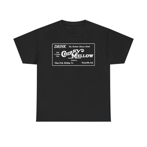1922 Cherry Mellow Retro Beverage Logo Tee Evansville