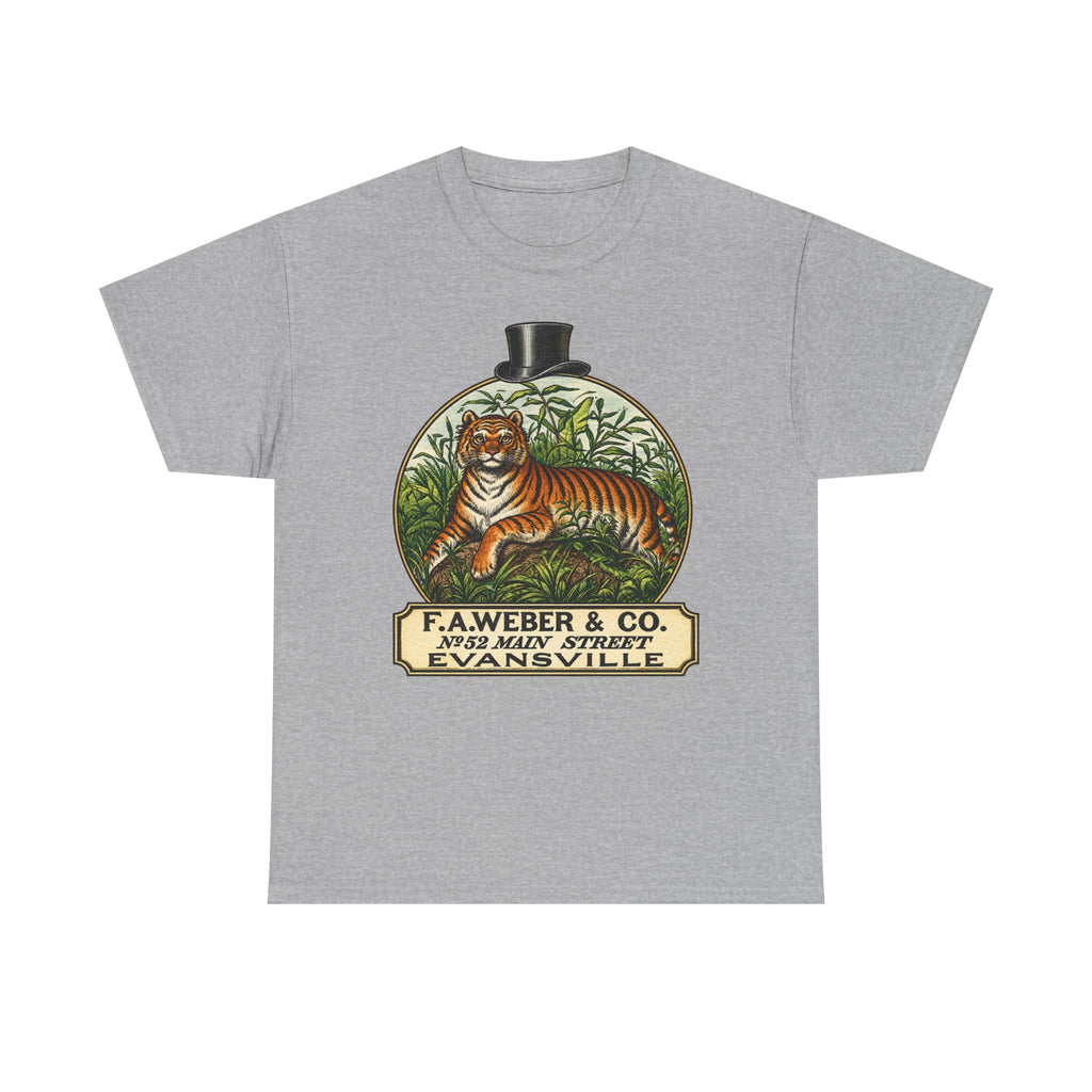 Goofy Tiger Crest Tee —1870 F.A. Weber & Co. Evansville Vintage Logo T-Shirt