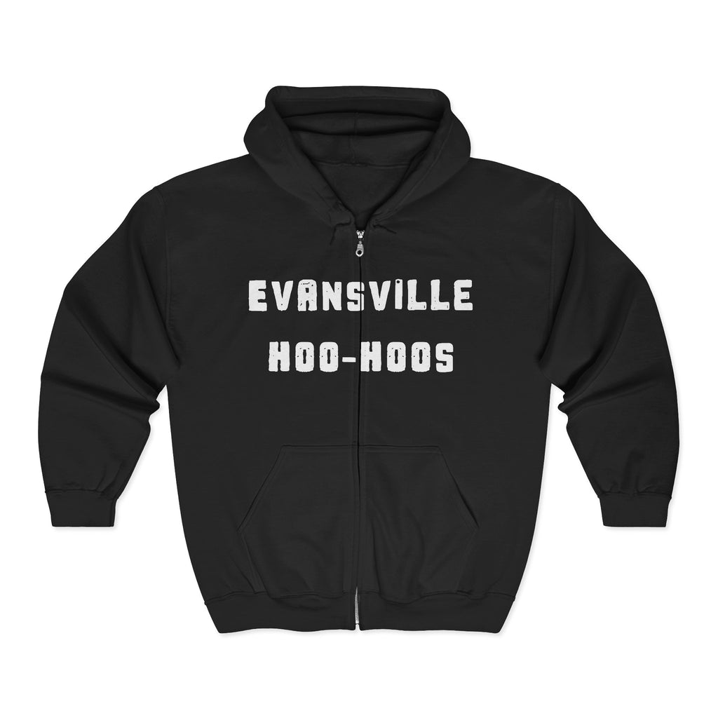 Evansville Hoo-Hoos 1911 Logo Full‑Zip Hoodie — Retro Baseball Club Logo
