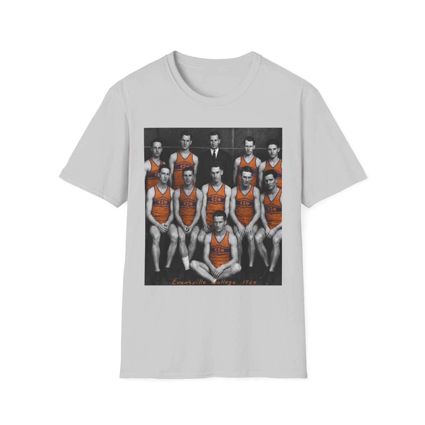 Vintage 1924 Evansville College Basketball Photo T-Shirt