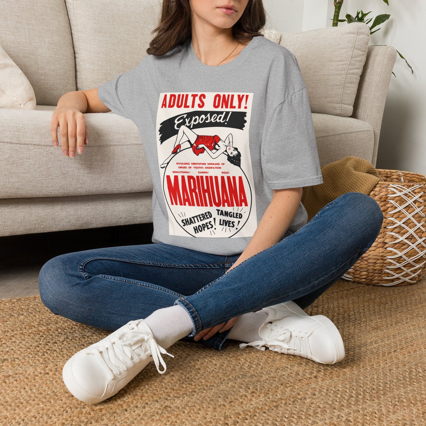 Adults Only Exposed! Retro Pinup Marijuana Propaganda T-Shirt