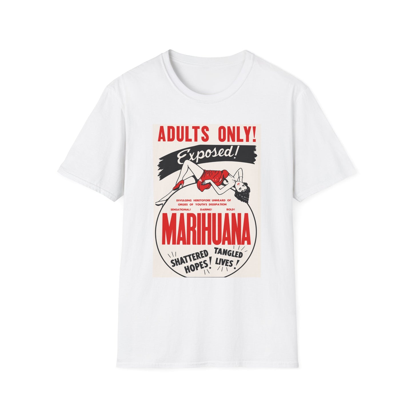 Adults Only Exposed! Retro Pinup Marijuana Propaganda T-Shirt