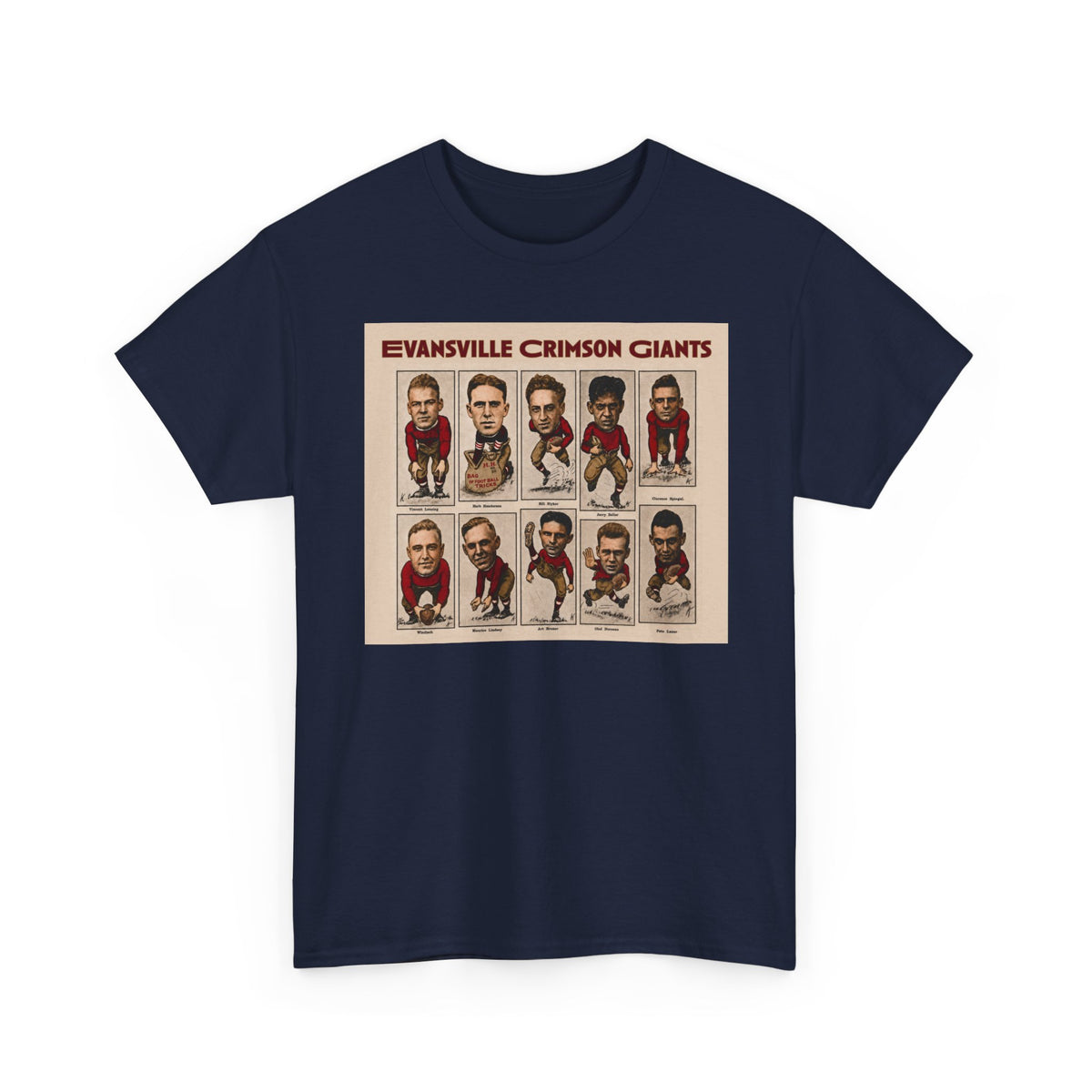 Evansville Crimson Giants Vintage Football Player Card Tee