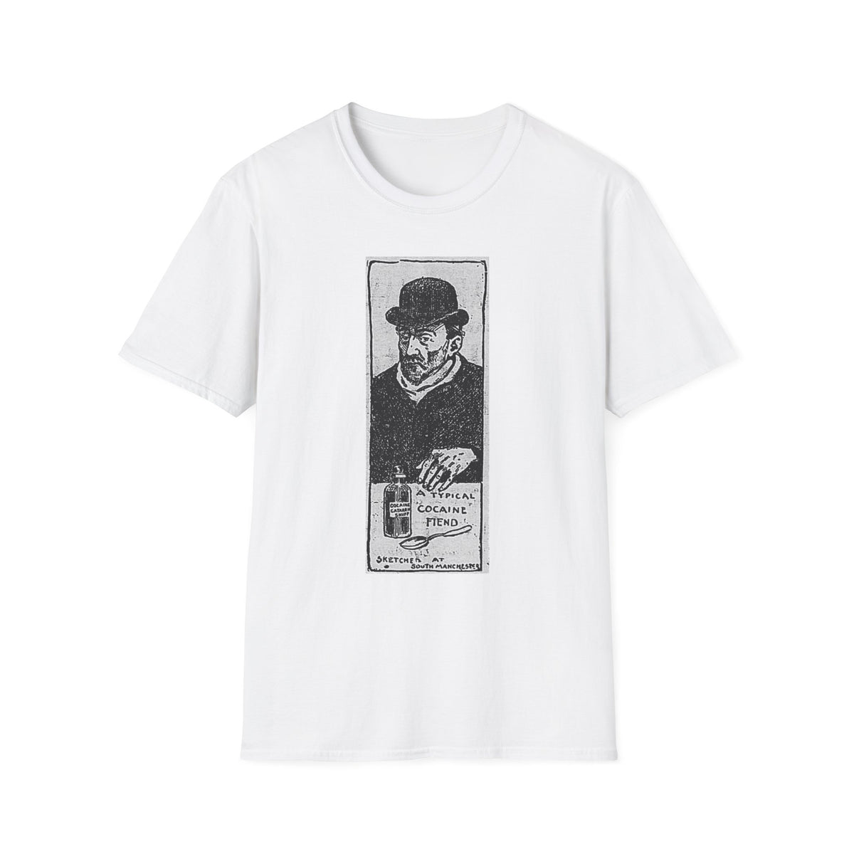 Vintage 'A Typical Cocaine Fiend' Newspaper Cartoon T-Shirt