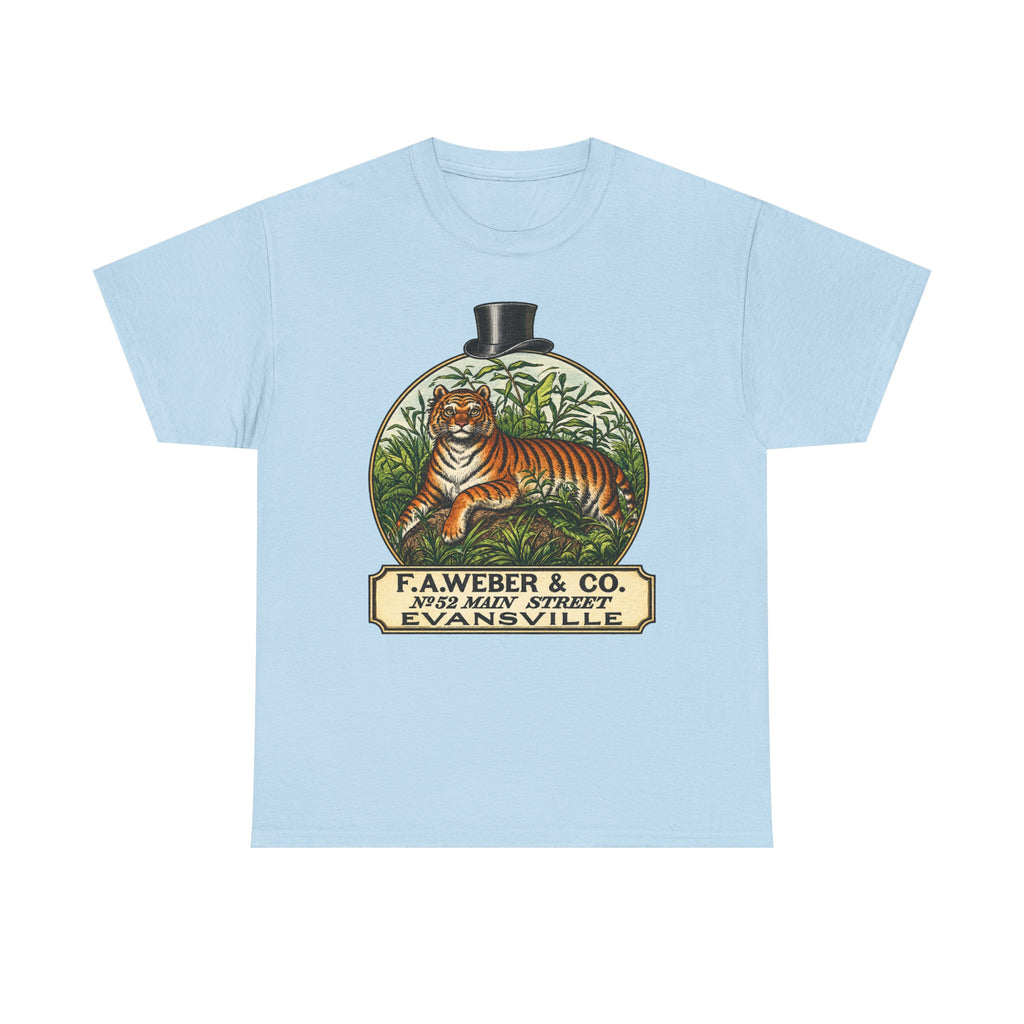 Goofy Tiger Crest Tee —1870 F.A. Weber & Co. Evansville Vintage Logo T-Shirt