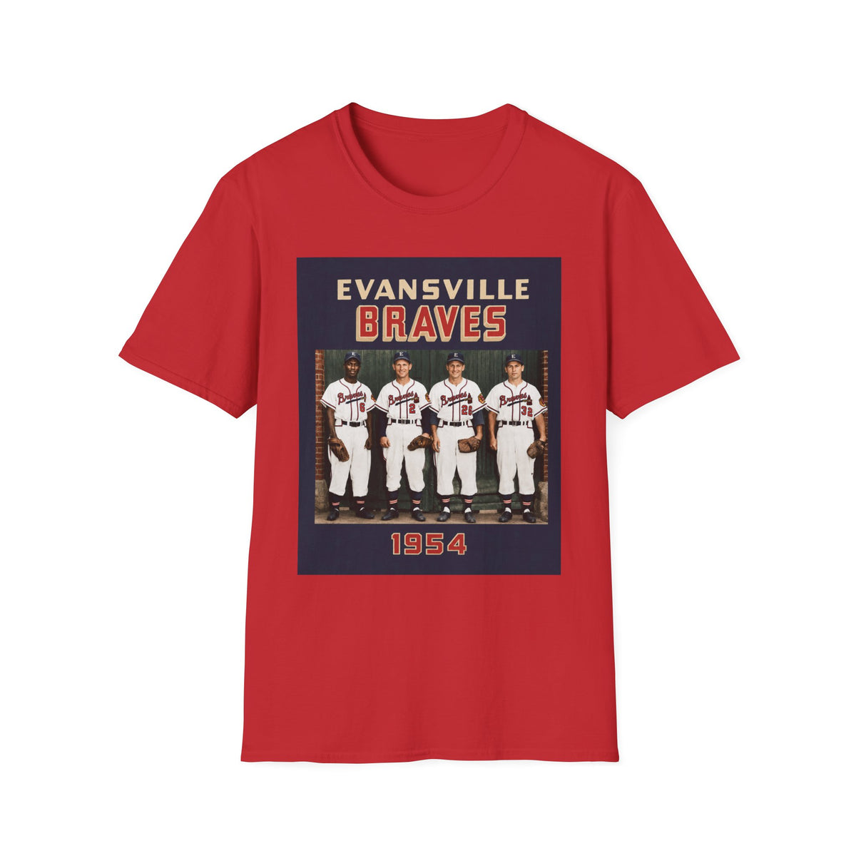 Evansville Braves Vintage Baseball T-Shirt — 1954 Team Photo