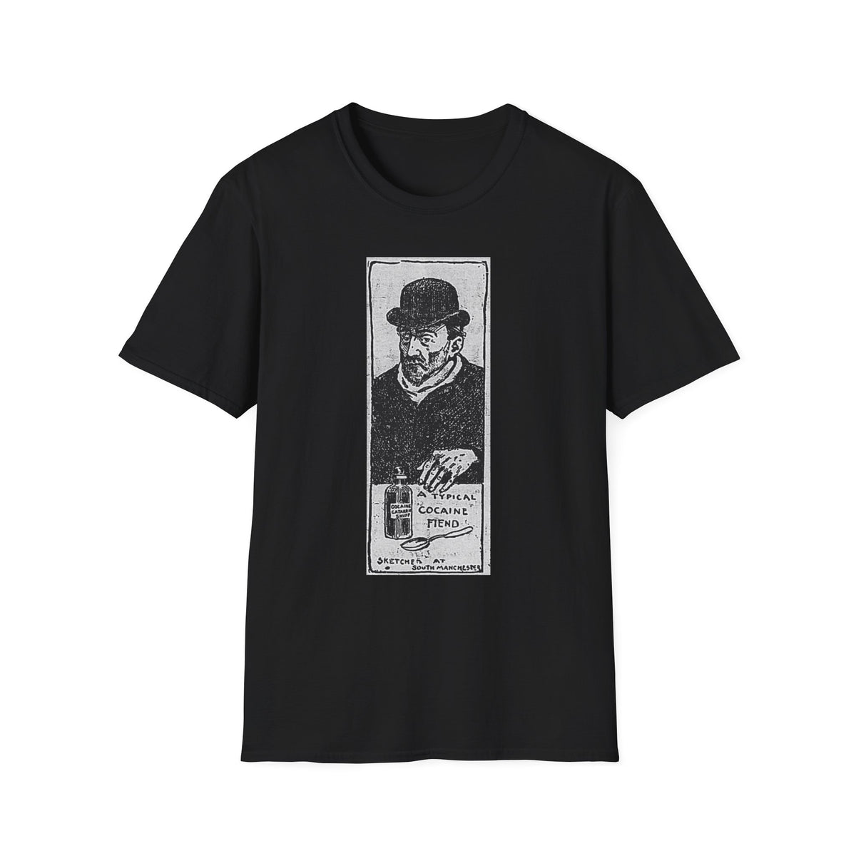 Vintage 'A Typical Cocaine Fiend' Newspaper Cartoon T-Shirt