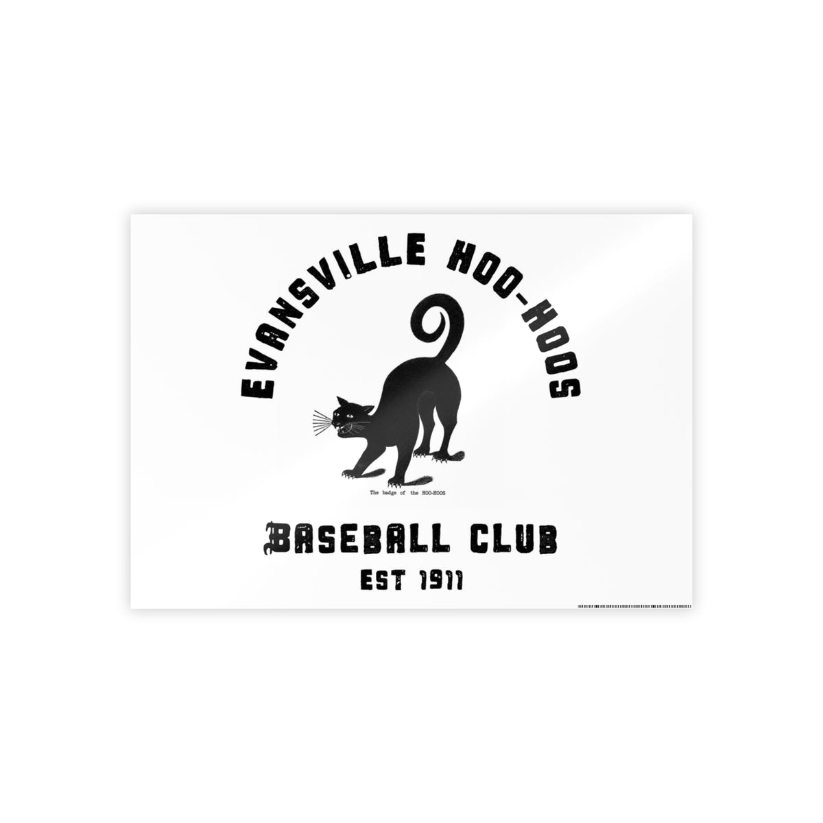 Evansville Hoo-Hoos Baseball Club Gloss Poster – Vintage Black Cat Team Print