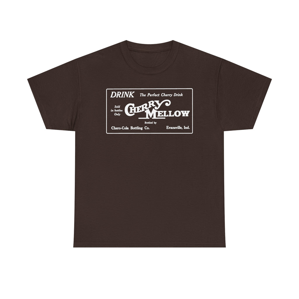 1922 Cherry Mellow Retro Beverage Logo Tee Evansville