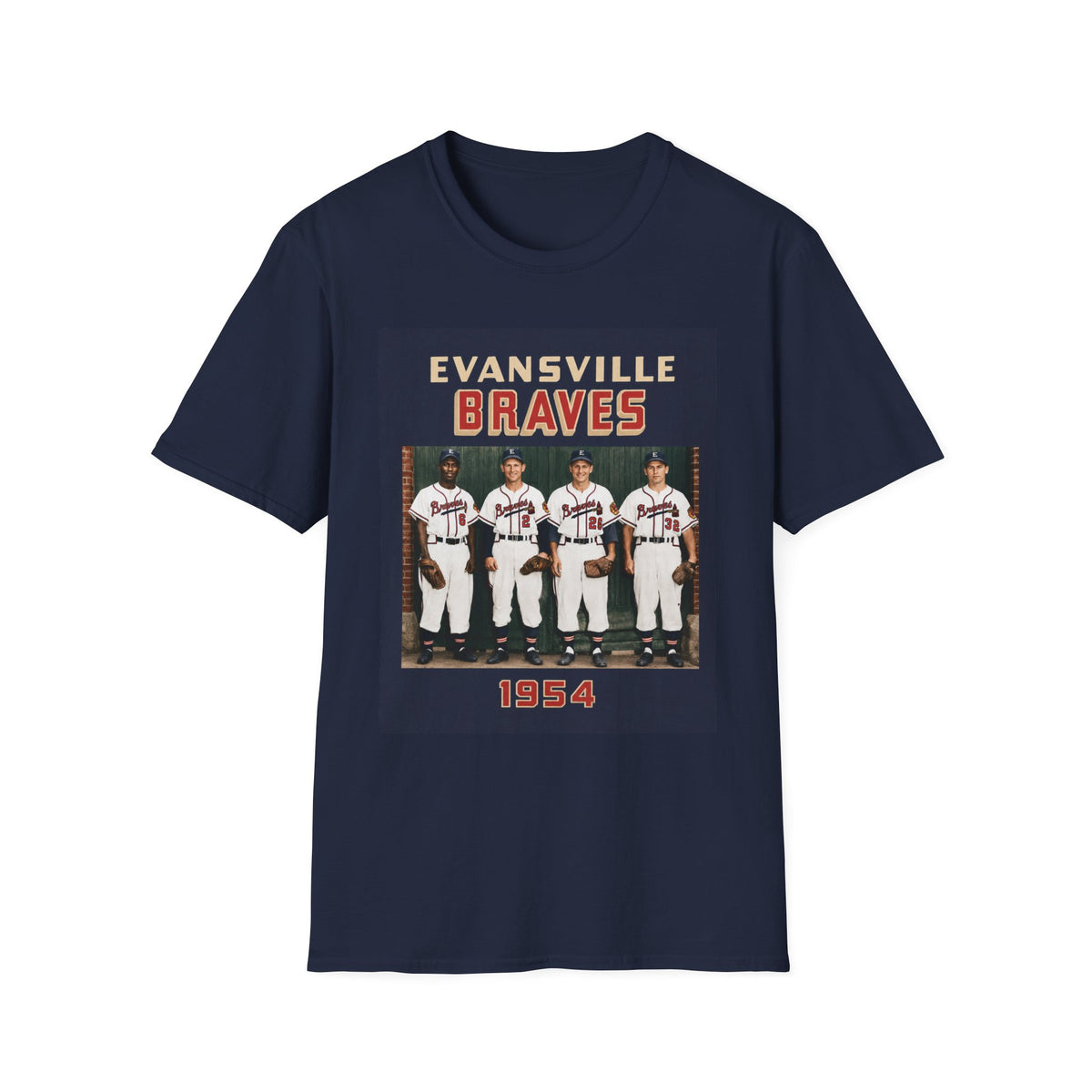 Evansville Braves Vintage Baseball T-Shirt — 1954 Team Photo