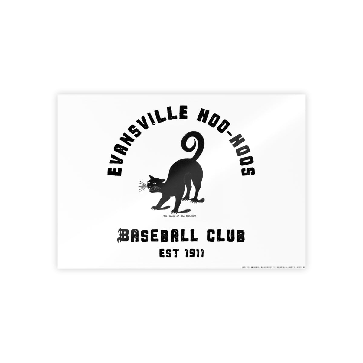 Evansville Hoo-Hoos Baseball Club Gloss Poster – Vintage Black Cat Team Print