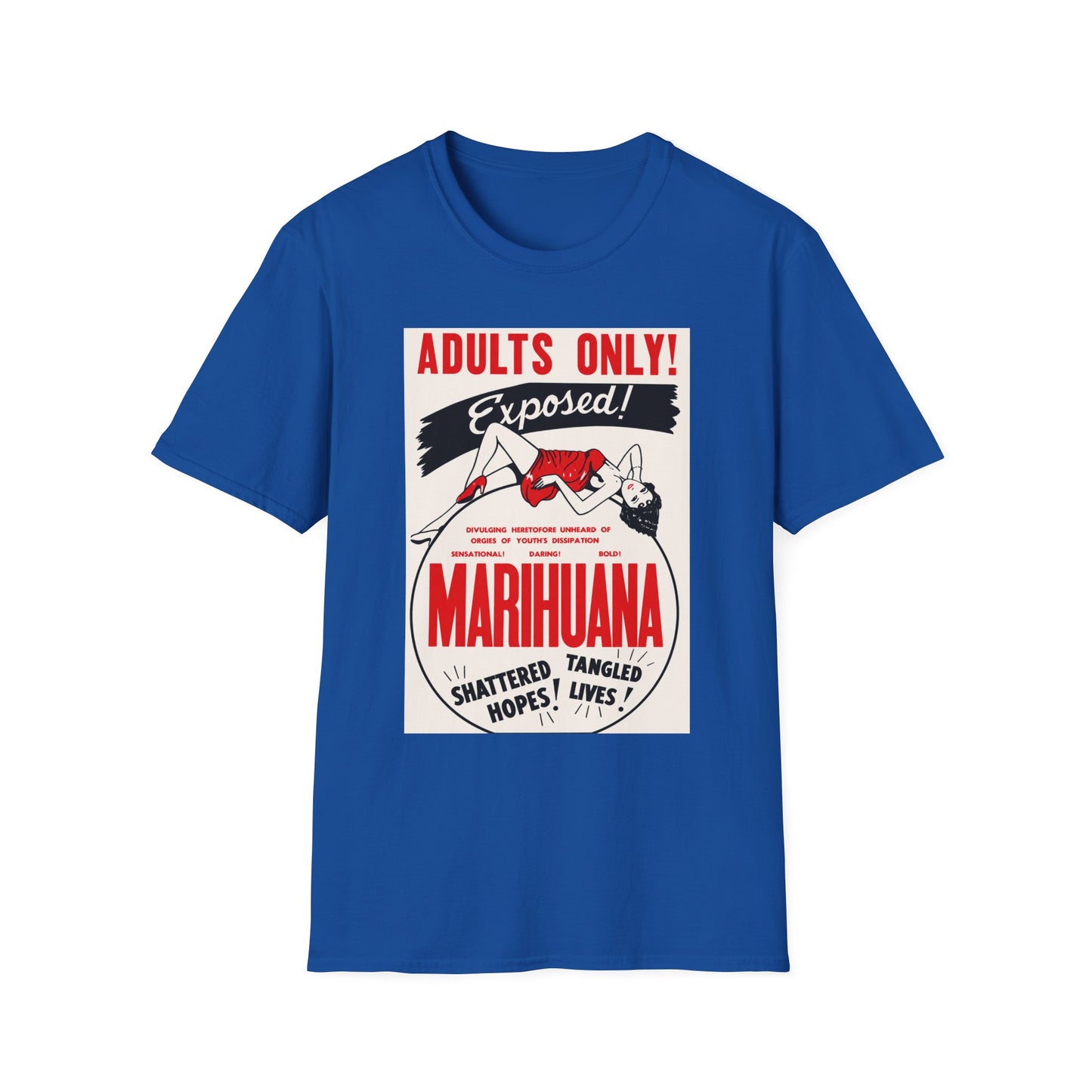 Adults Only Exposed! Retro Pinup Marijuana Propaganda T-Shirt
