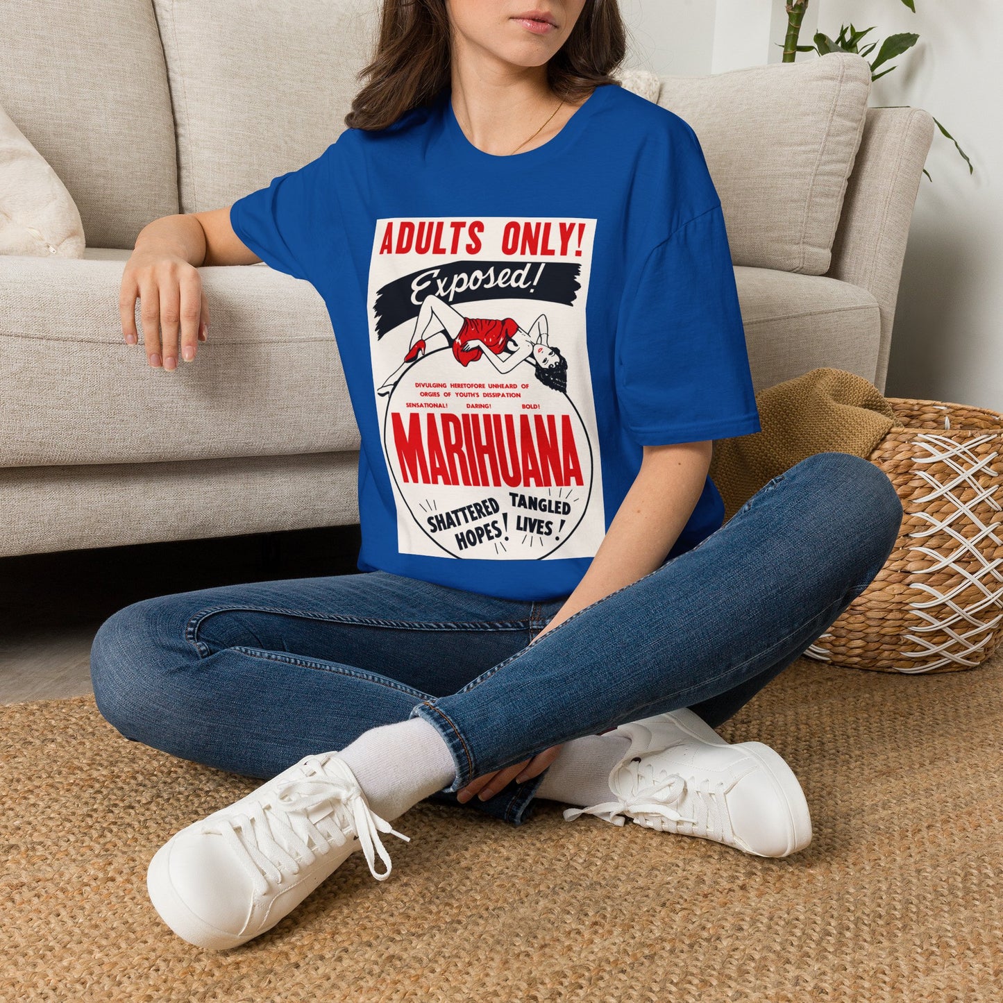 Adults Only Exposed! Retro Pinup Marijuana Propaganda T-Shirt