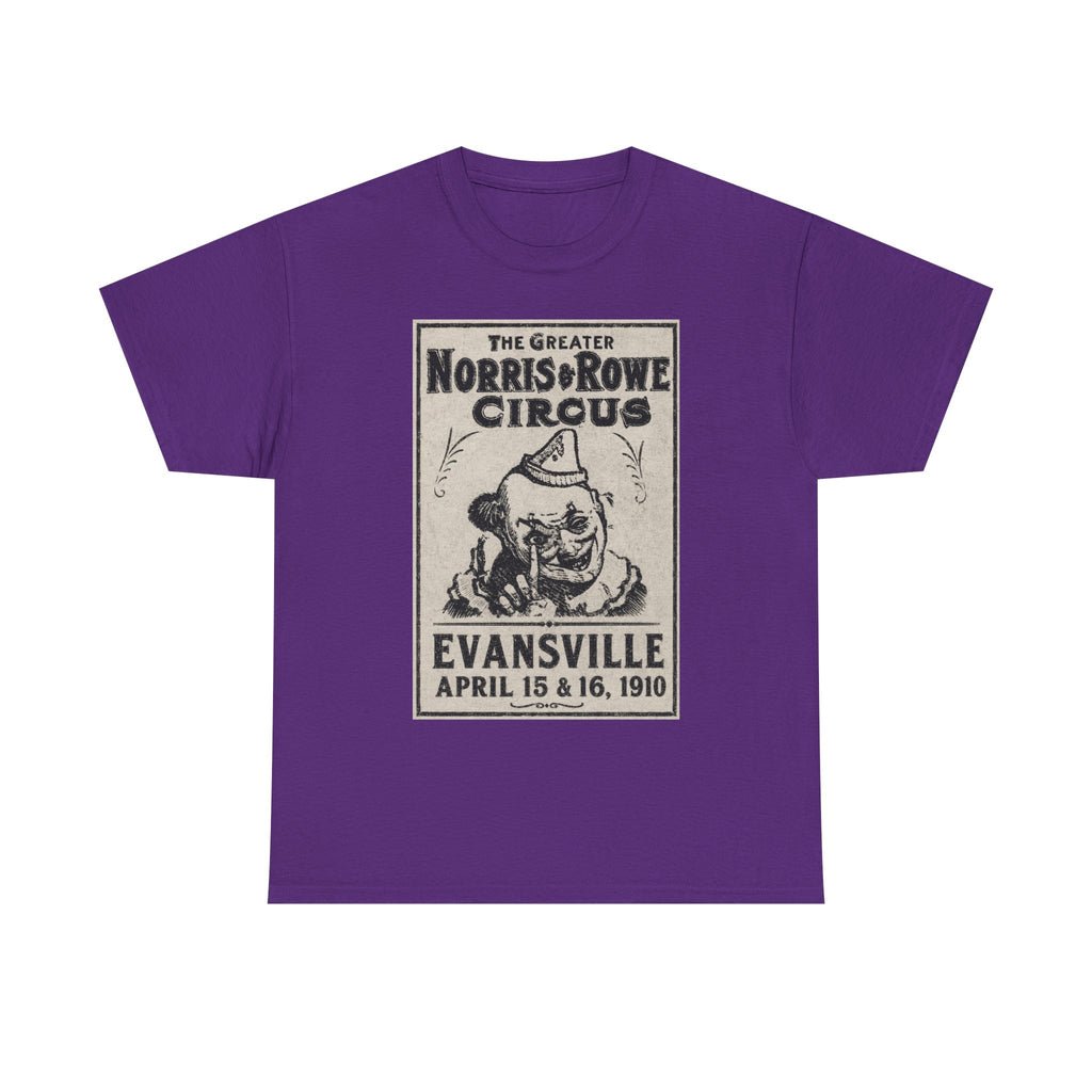 Vintage Circus T‑Shirt — The Greater Norris & Rowe Circus Evansville 1910 Poster Tee
