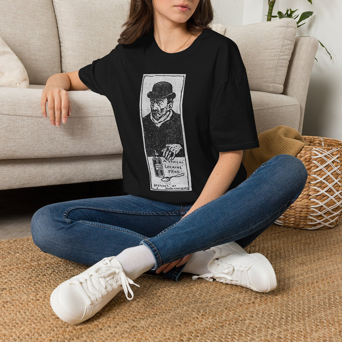 Vintage 'A Typical Cocaine Fiend' Newspaper Cartoon T-Shirt