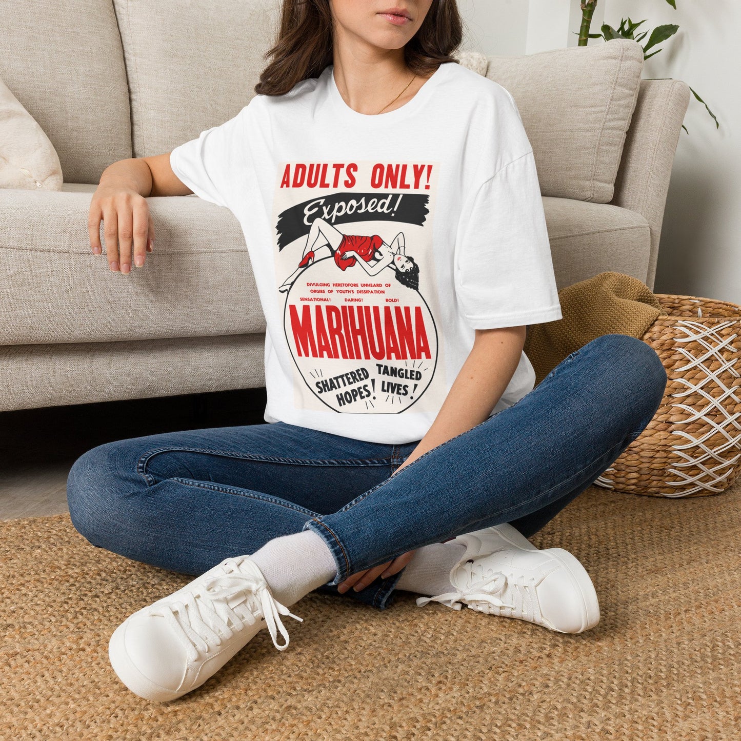 Adults Only Exposed! Retro Pinup Marijuana Propaganda T-Shirt