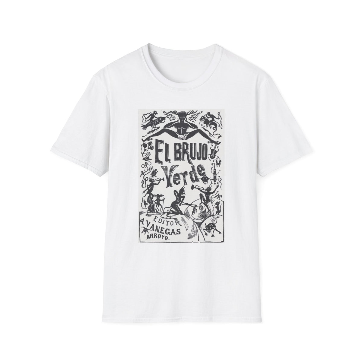El Brujo Verde T-Shirt — Vintage Mexican Folk Art Design