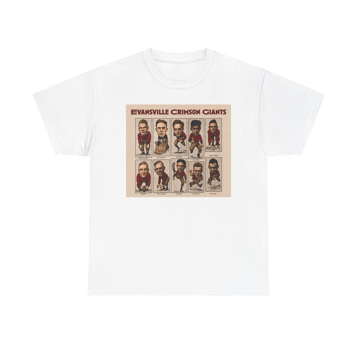 Evansville Crimson Giants Vintage Football Player Card Tee