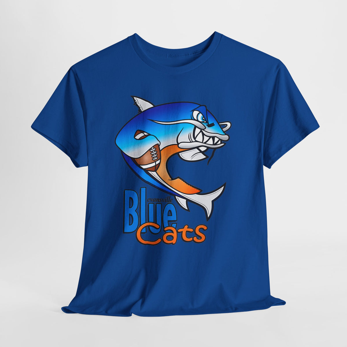 Evansville Blue Cats Shark Mascot T-Shirt