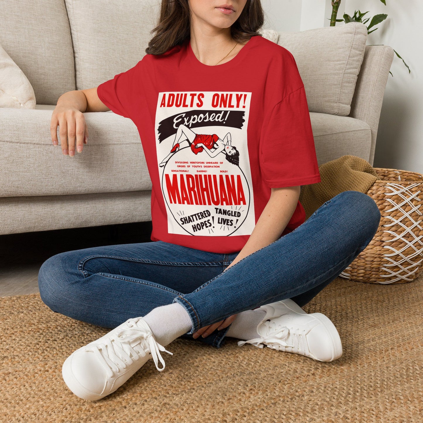 Adults Only Exposed! Retro Pinup Marijuana Propaganda T-Shirt