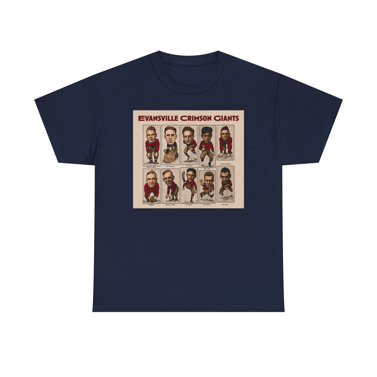 Evansville Crimson Giants Vintage Football Player Card Tee