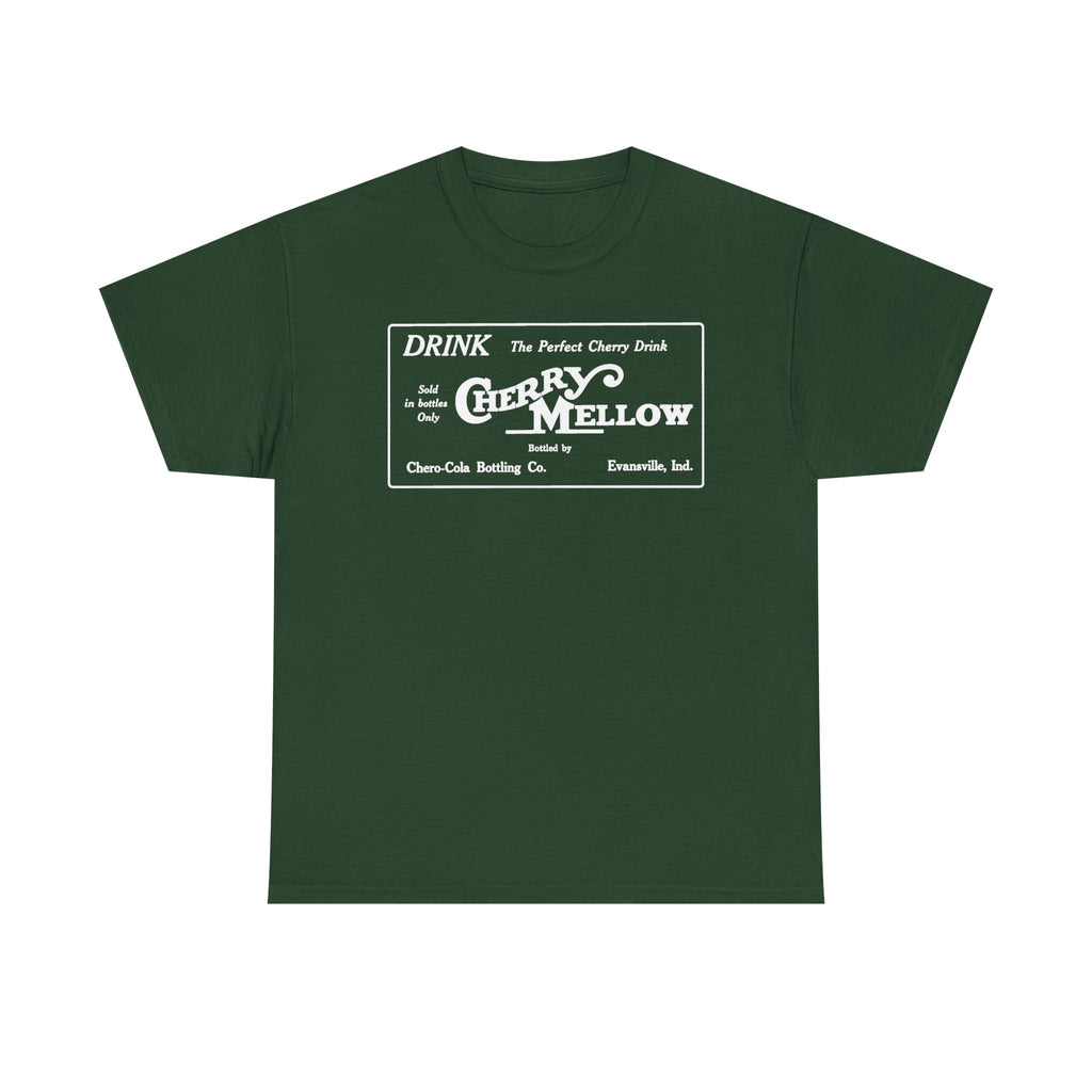 1922 Cherry Mellow Retro Beverage Logo Tee Evansville