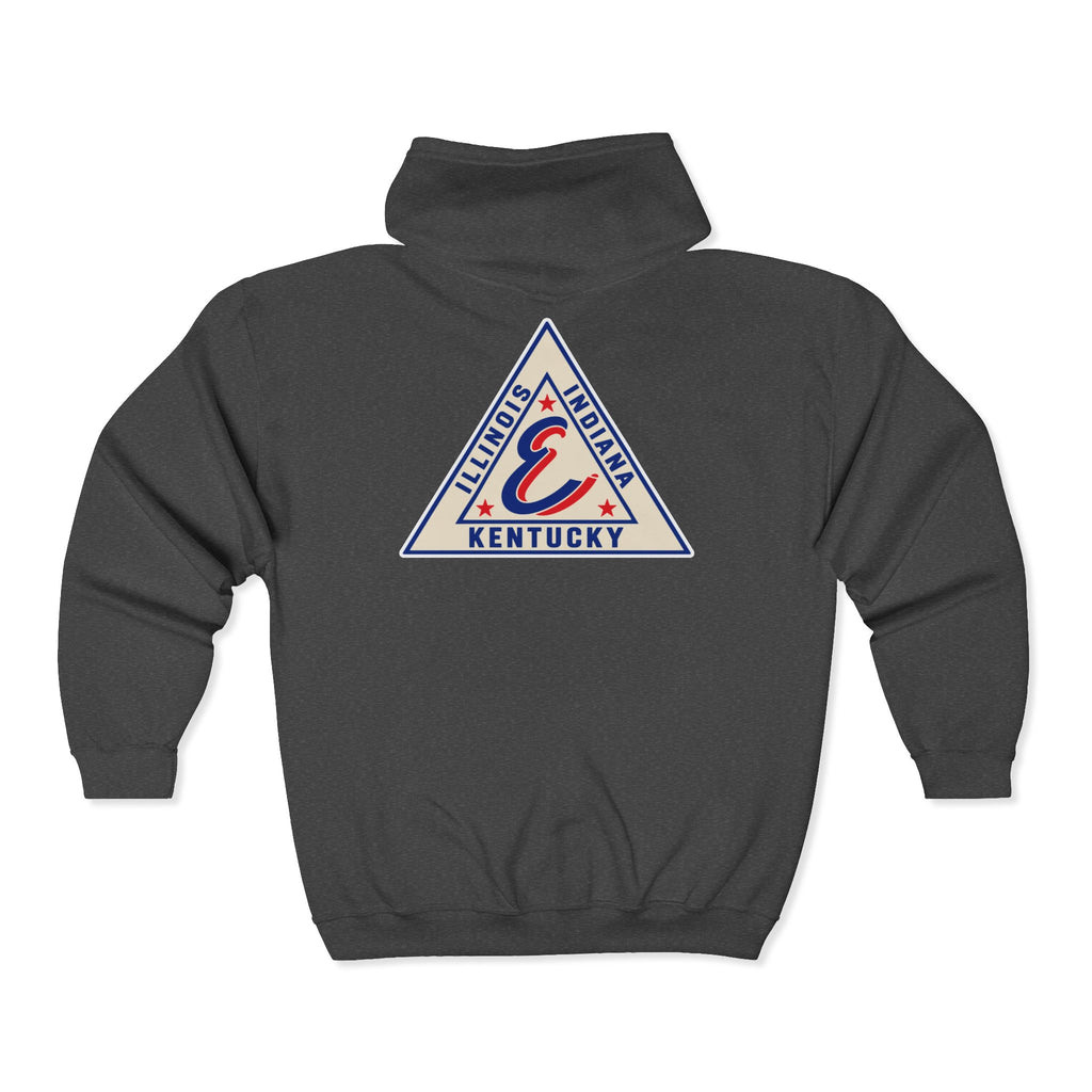 Evansville Triplets Full-Zip Hoodie — Vintage Script Team Jacket
