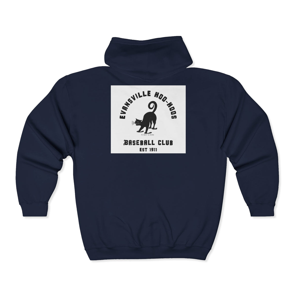 Evansville Hoo-Hoos 1911 Logo Full‑Zip Hoodie — Retro Baseball Club Logo
