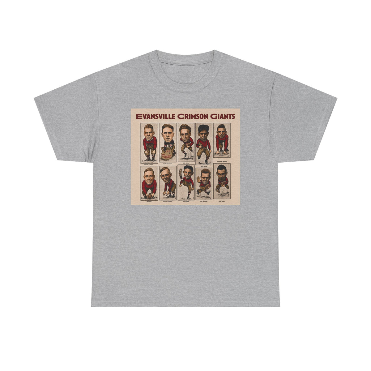 Evansville Crimson Giants Vintage Football Player Card Tee