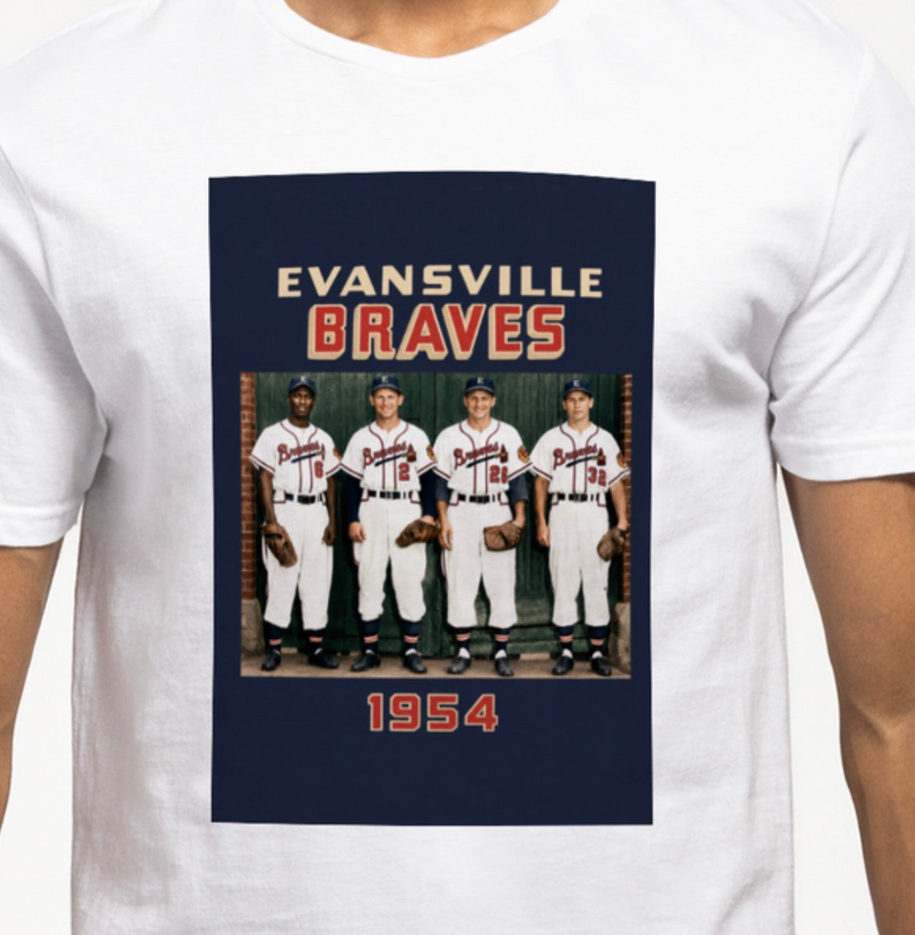 Evansville Braves Vintage Baseball T-Shirt — 1954 Team Photo