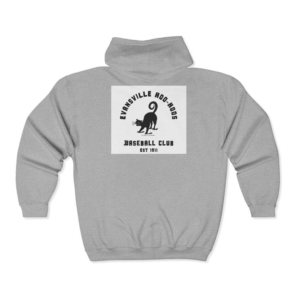 Evansville Hoo-Hoos 1911 Logo Full‑Zip Hoodie — Retro Baseball Club Logo