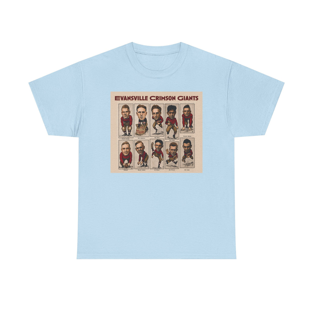 Evansville Crimson Giants Vintage Football Player Card Tee