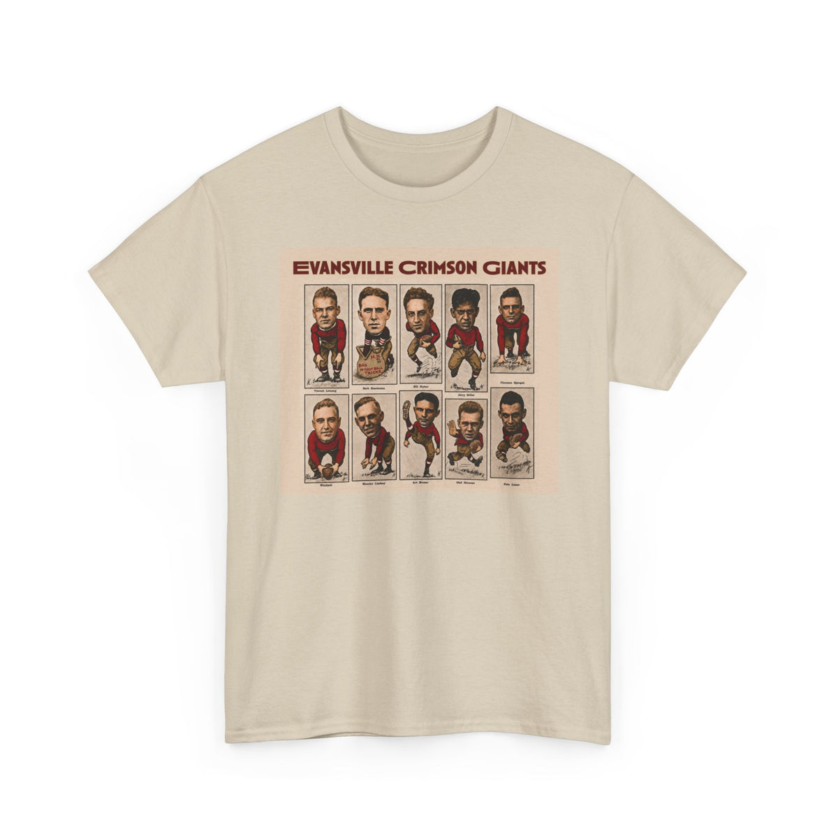Evansville Crimson Giants Vintage Football Player Card Tee