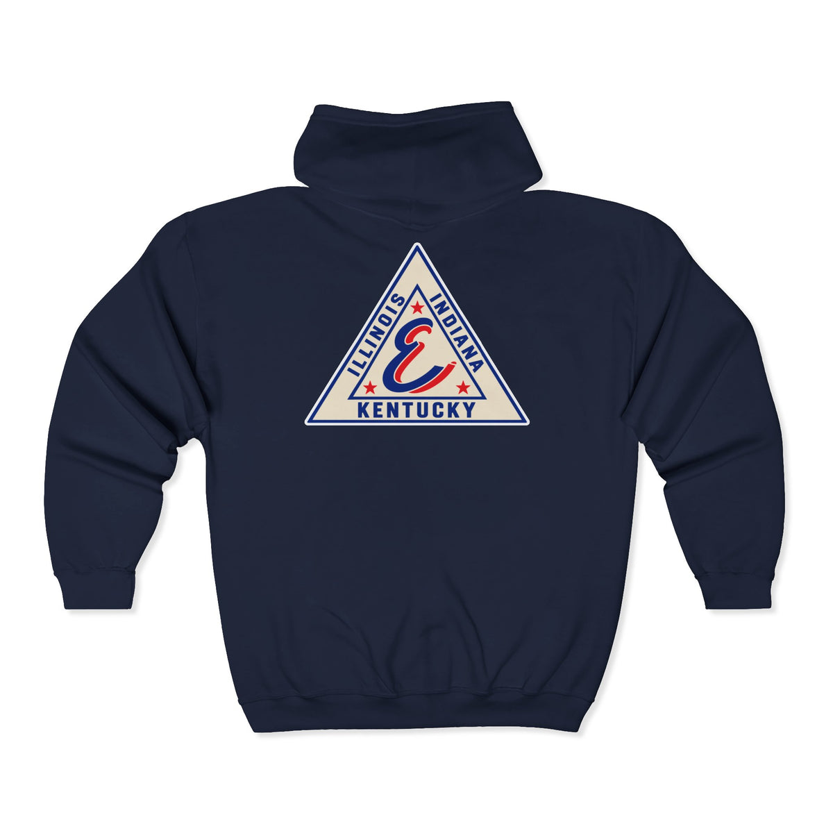 Evansville Triplets Full-Zip Hoodie — Vintage Script Team Jacket