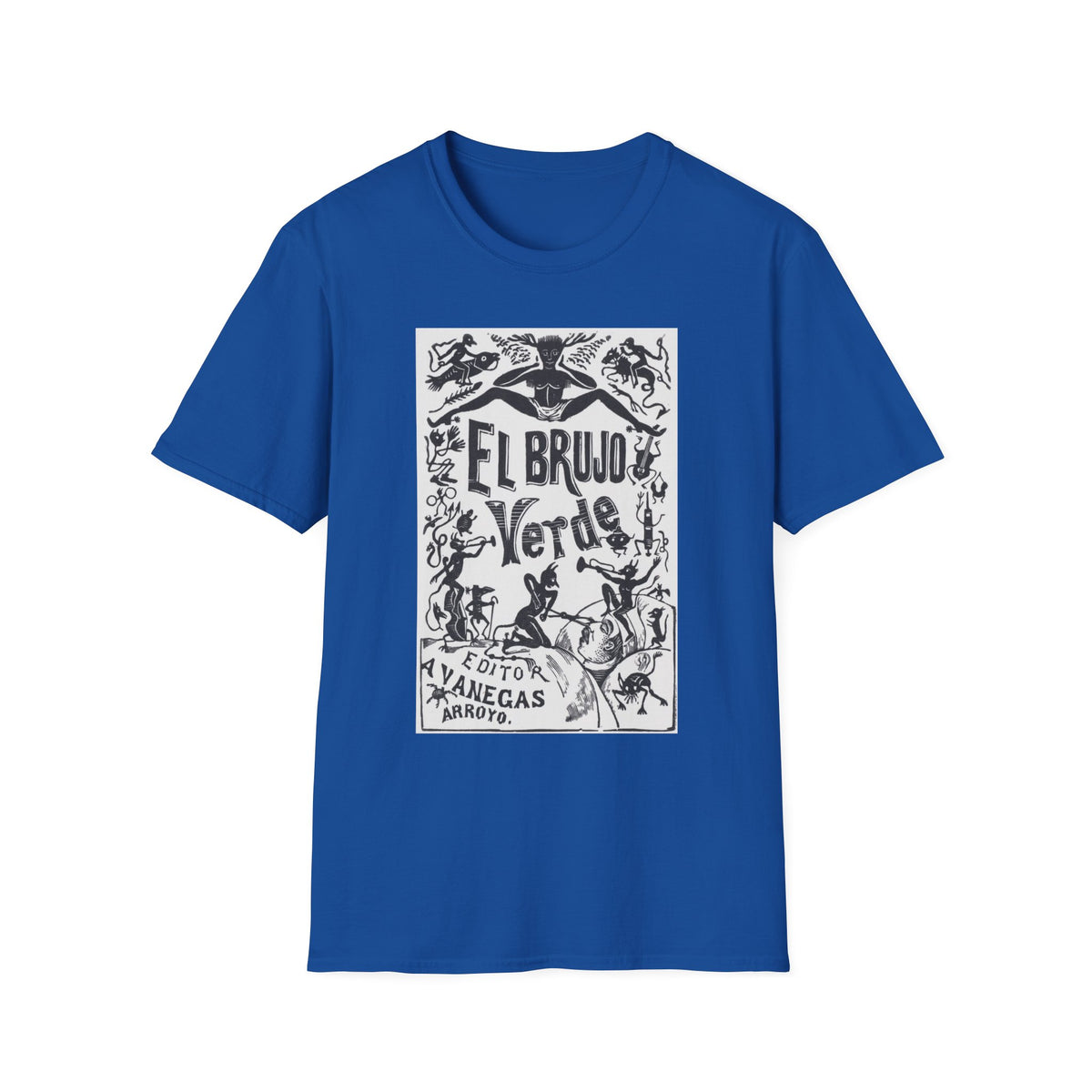 El Brujo Verde T-Shirt — Vintage Mexican Folk Art Design