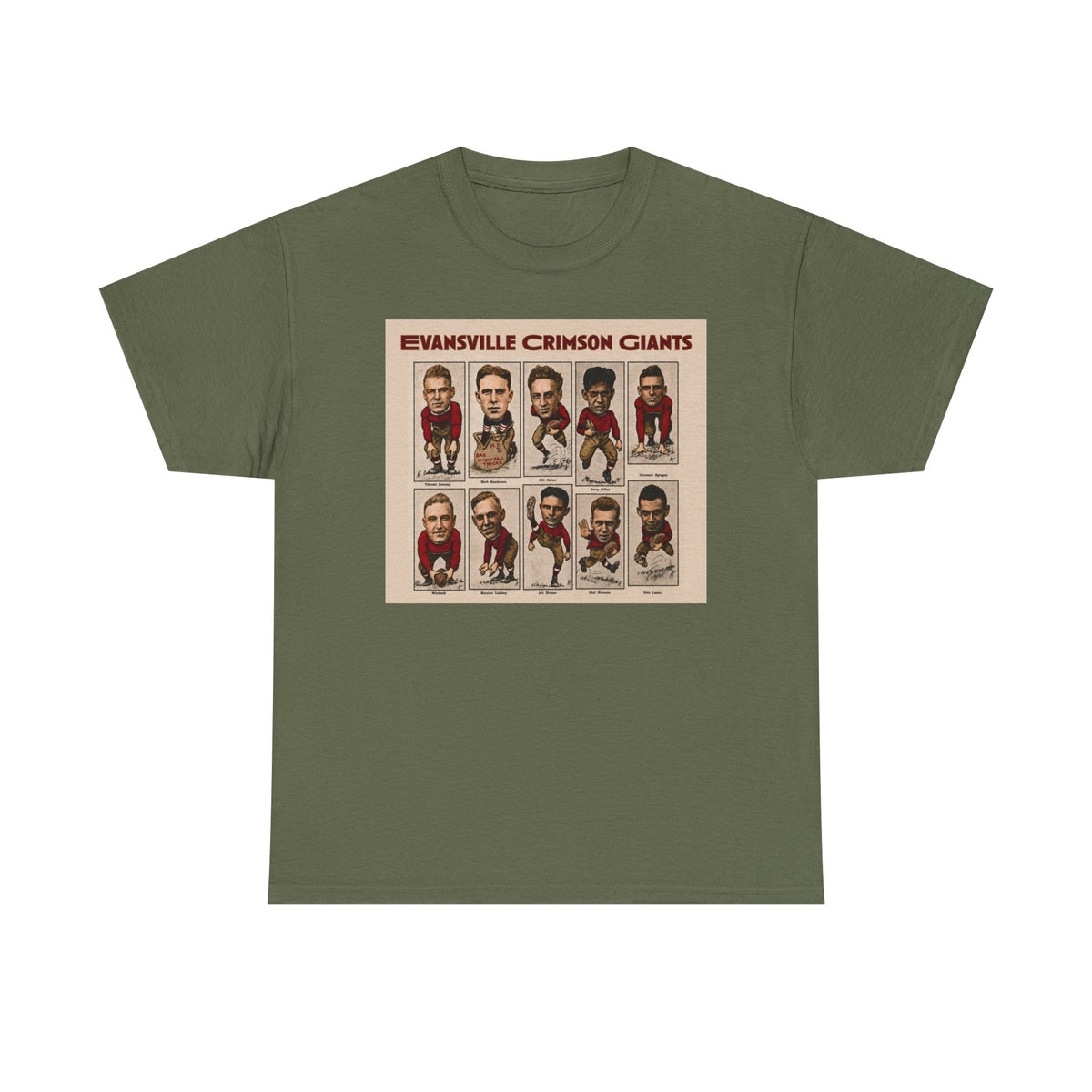 Evansville Crimson Giants Vintage Football Player Card Tee