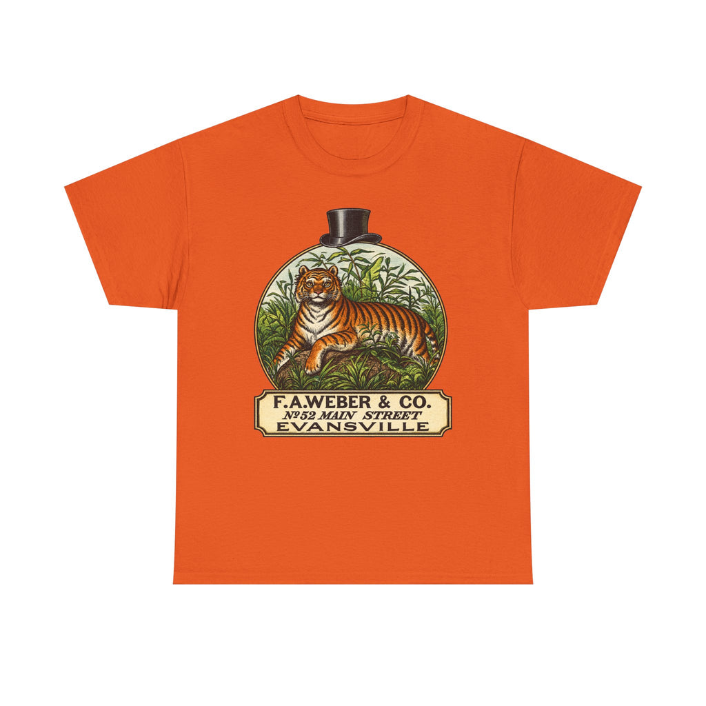 Goofy Tiger Crest Tee —1870 F.A. Weber & Co. Evansville Vintage Logo T-Shirt
