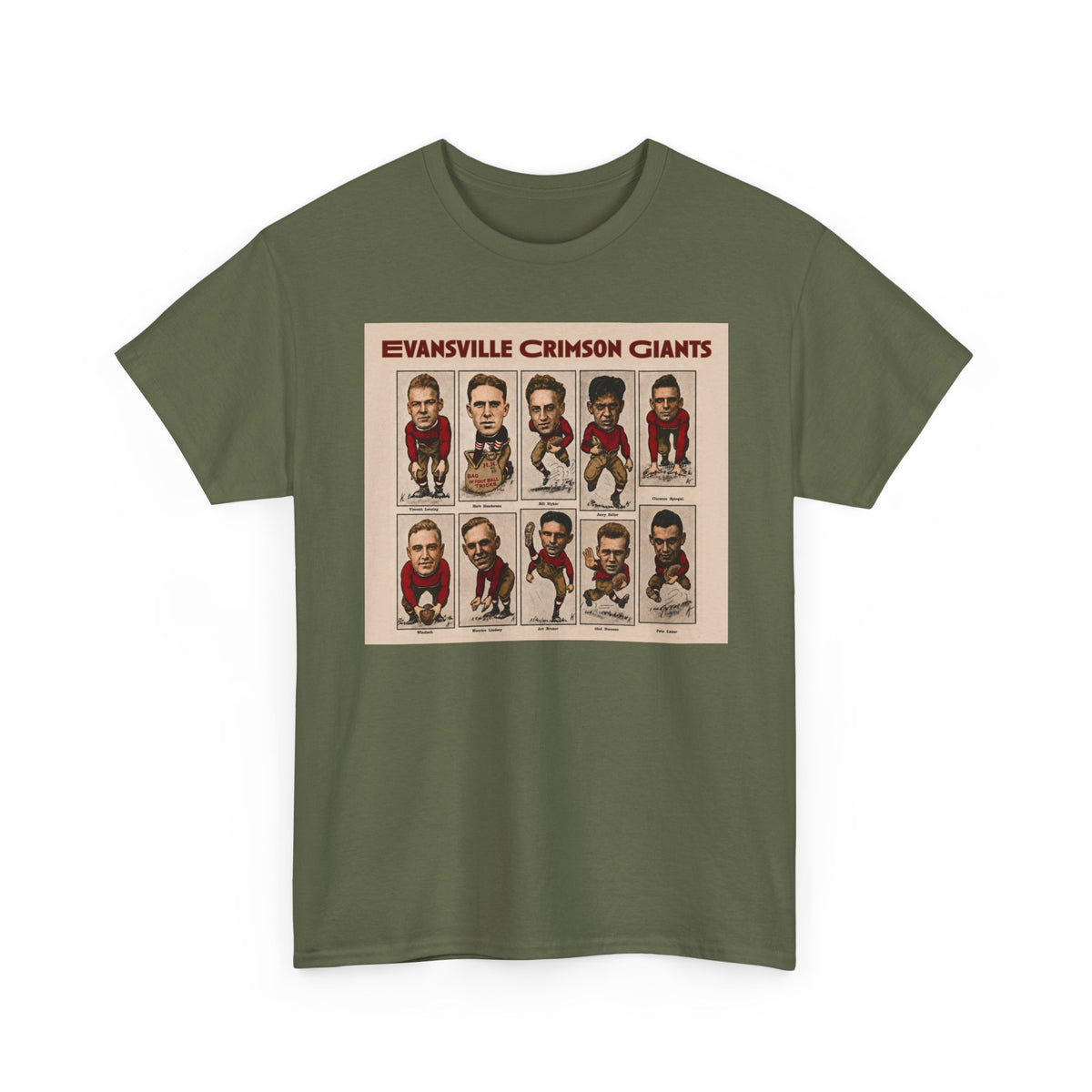 Evansville Crimson Giants Vintage Football Player Card Tee
