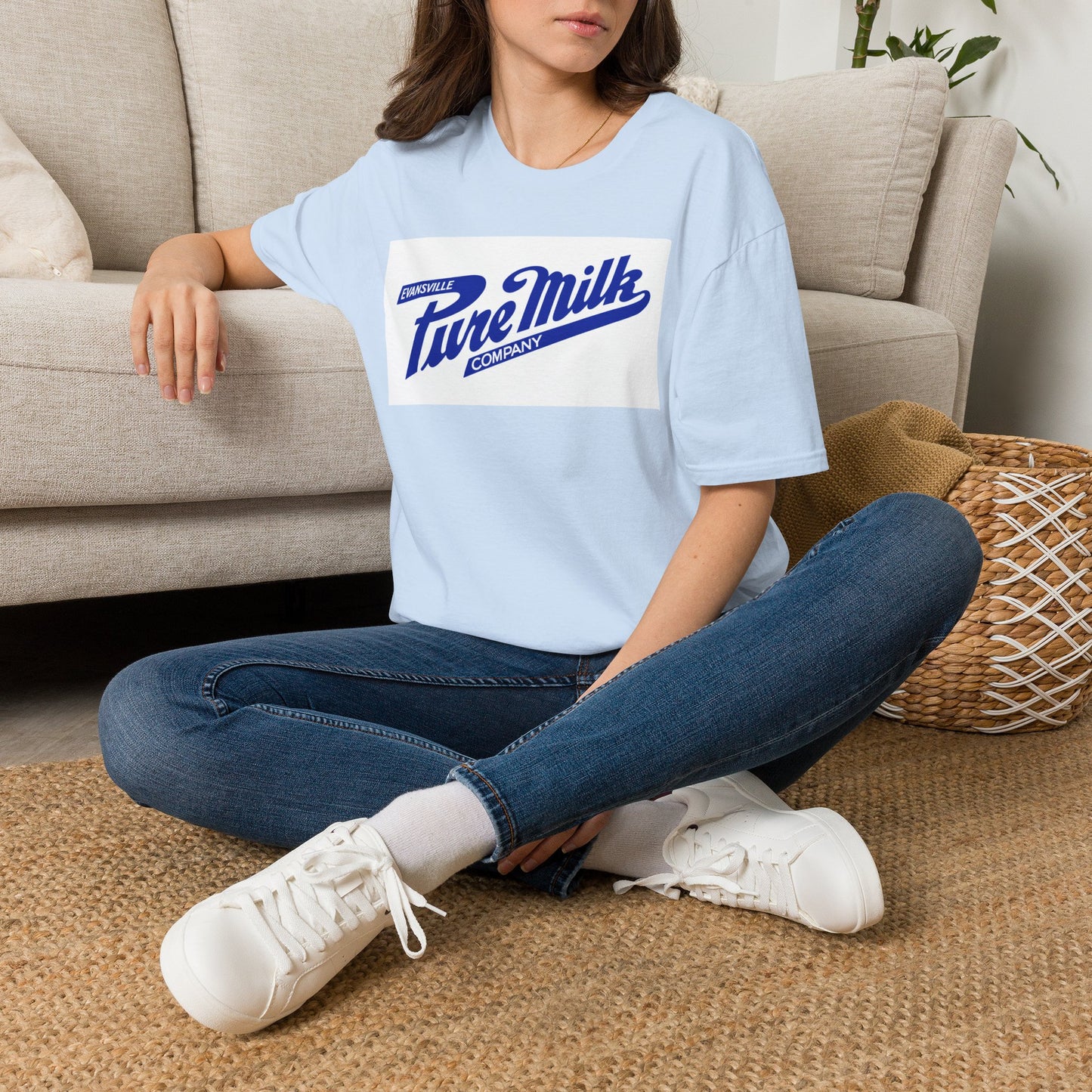 Copy of Pure Milk Company Retro Tee — Vintage Evansville Dairy Logo T-Shirt