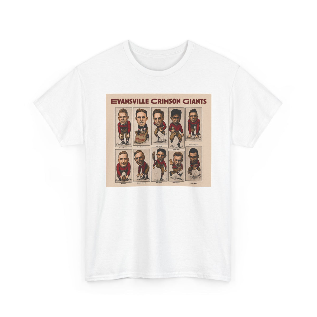 Evansville Crimson Giants Vintage Football Player Card Tee