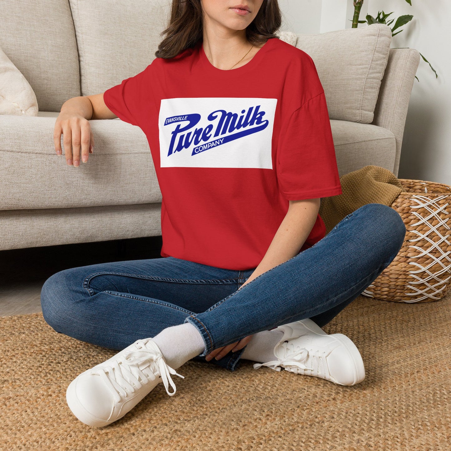Copy of Pure Milk Company Retro Tee — Vintage Evansville Dairy Logo T-Shirt