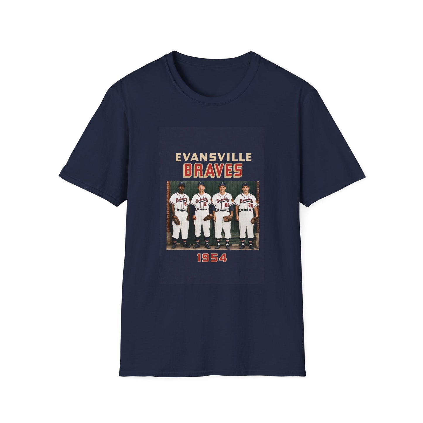 Evansville Braves Vintage Baseball T-Shirt — 1954 Team Photo