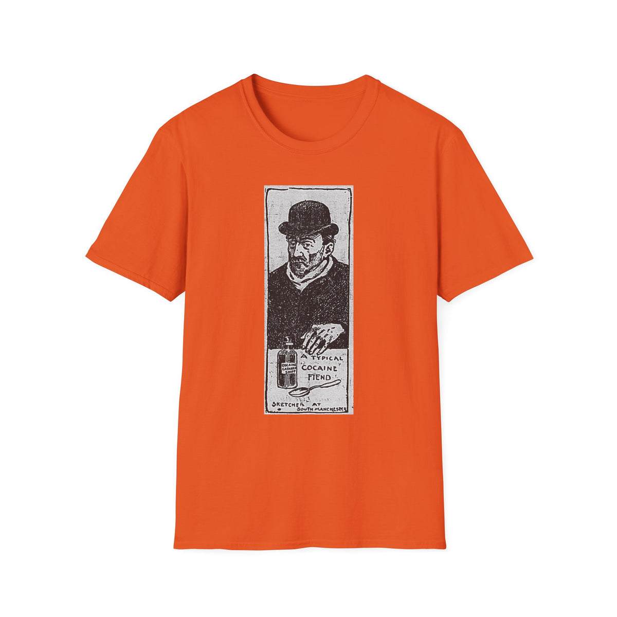 Vintage 'A Typical Cocaine Fiend' Newspaper Cartoon T-Shirt