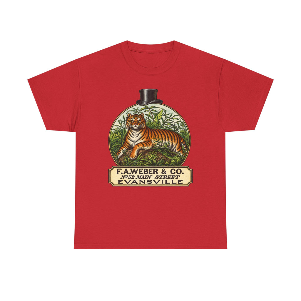 Goofy Tiger Crest Tee —1870 F.A. Weber & Co. Evansville Vintage Logo T-Shirt
