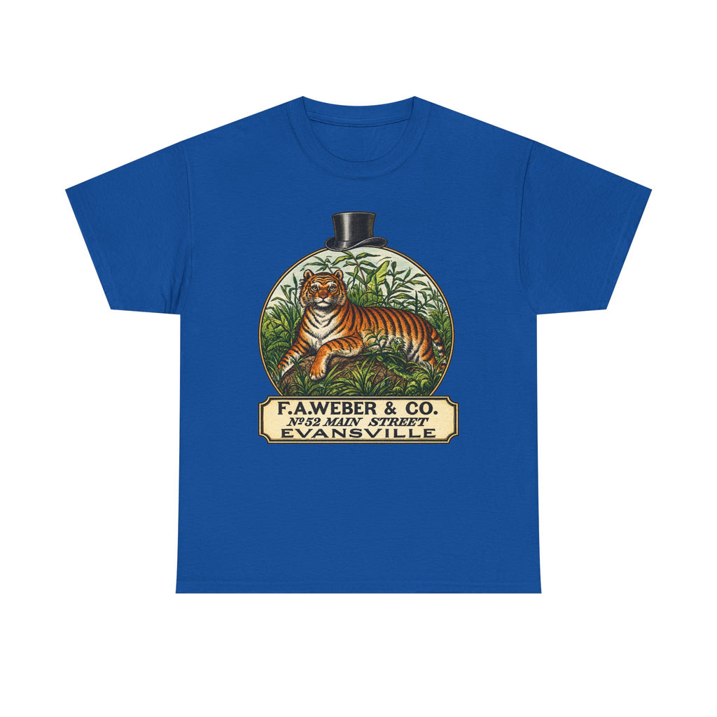 Goofy Tiger Crest Tee —1870 F.A. Weber & Co. Evansville Vintage Logo T-Shirt
