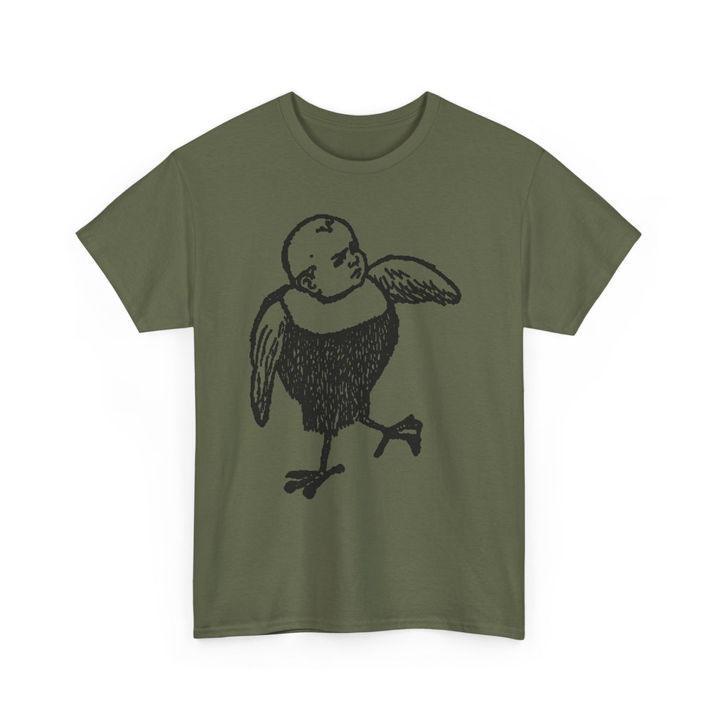 Bobby Hill Bird Monster Shirt 1900 Ad — Vintage Black Ink Bird Illustration Tee